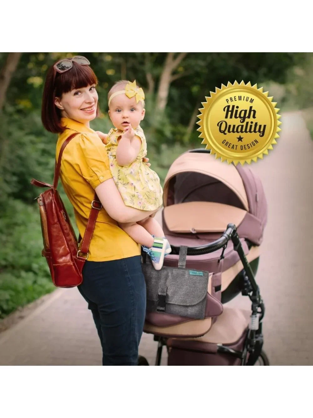 Portable Baby Diaper Changing Pad with Wipes Pocket - Classic Grey Travel